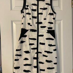 Banana Republic Black and White Patterned Mini Dress